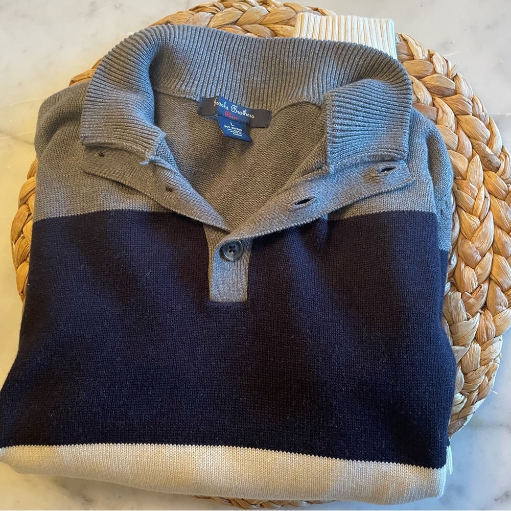 Boys Brook Brothers Colorblock Sweater - Picture 3 of 4